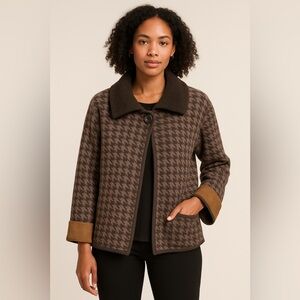 A.IDA Made in Italy Wool Houndstooth Jacket size M